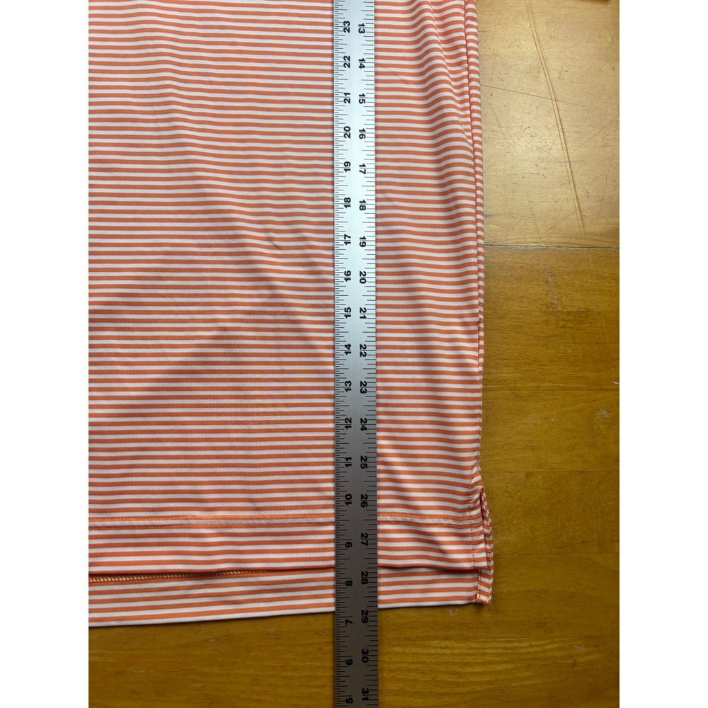 FootJoy Mens Striped Golf Polo Shirt Orange White Short Sleeve Size Medium FJ - Picture 2 of 6